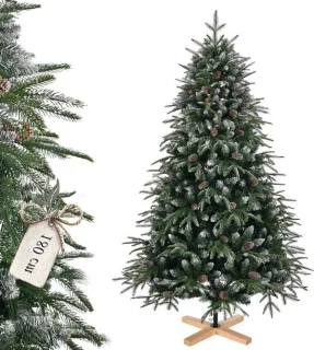Kerstboom 180 cm met sneeuw en dennenzaden
