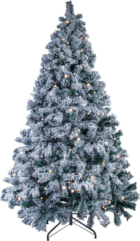 Kerstboom 1,8m met metalen beugel en lichtsnoer 25m