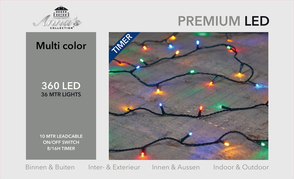 Kerstboom 210 cm met gekleurde LED verlichting