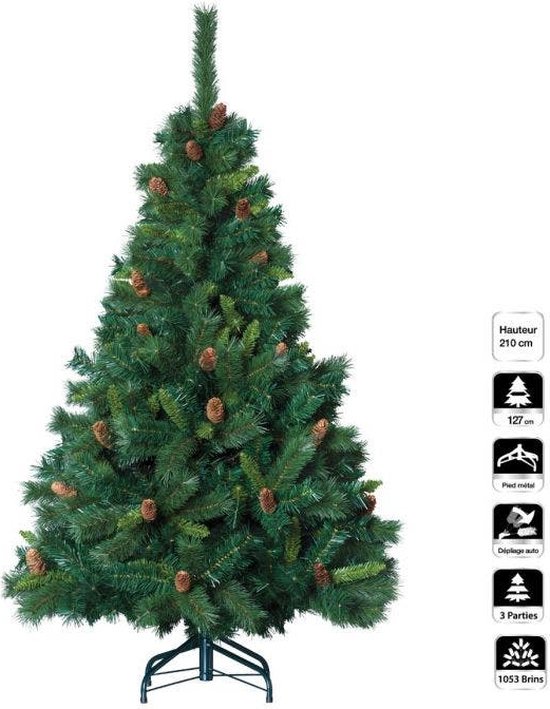 Kerstboom Dennenappels 210 cm