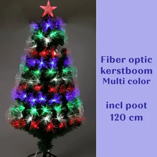 Kerstboom Fiber Optic 120 cm Multicolor Metalen Voet
