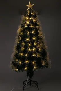 Kerstboom Fiber Optic 120 cm Warm Wit Metalen Voet