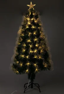 Kerstboom Fiber Optic 120 cm Warm Wit Metalen Voet