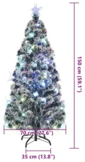 Kerstboom glasvezel 150 cm met standaard