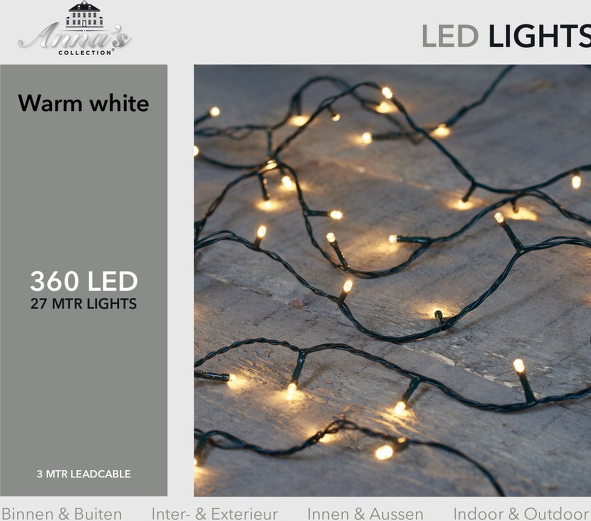 Kerstboom H210 cm met kerstverlichting warm wit 360 LEDs
