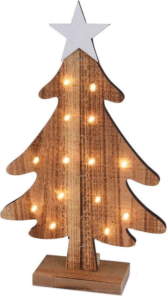 Kerstboom Houten LED 37,5 cm