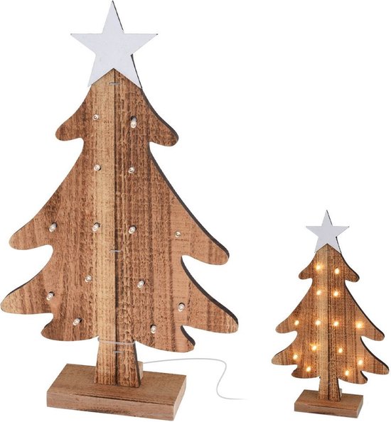Kerstboom Houten LED 37,5 cm