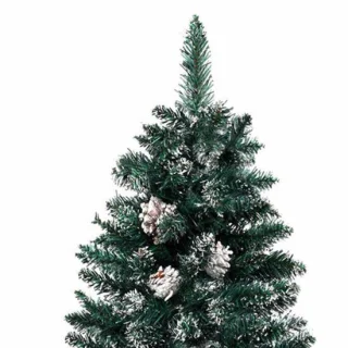 Kerstboom kunstboom met houten standaard 210 cm