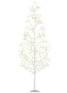 Kerstboom - Kunstkerstboom - Met 384 LED-lampjes - 20x20x180 cm - Wit