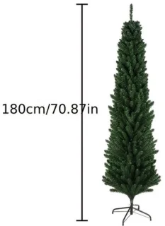 Kerstboom – Kunstkerstboom – Nepboom – Pencil Kerstboom – Smalle Kerstboom – 180 cm Hoog – 550 Realistische Tips