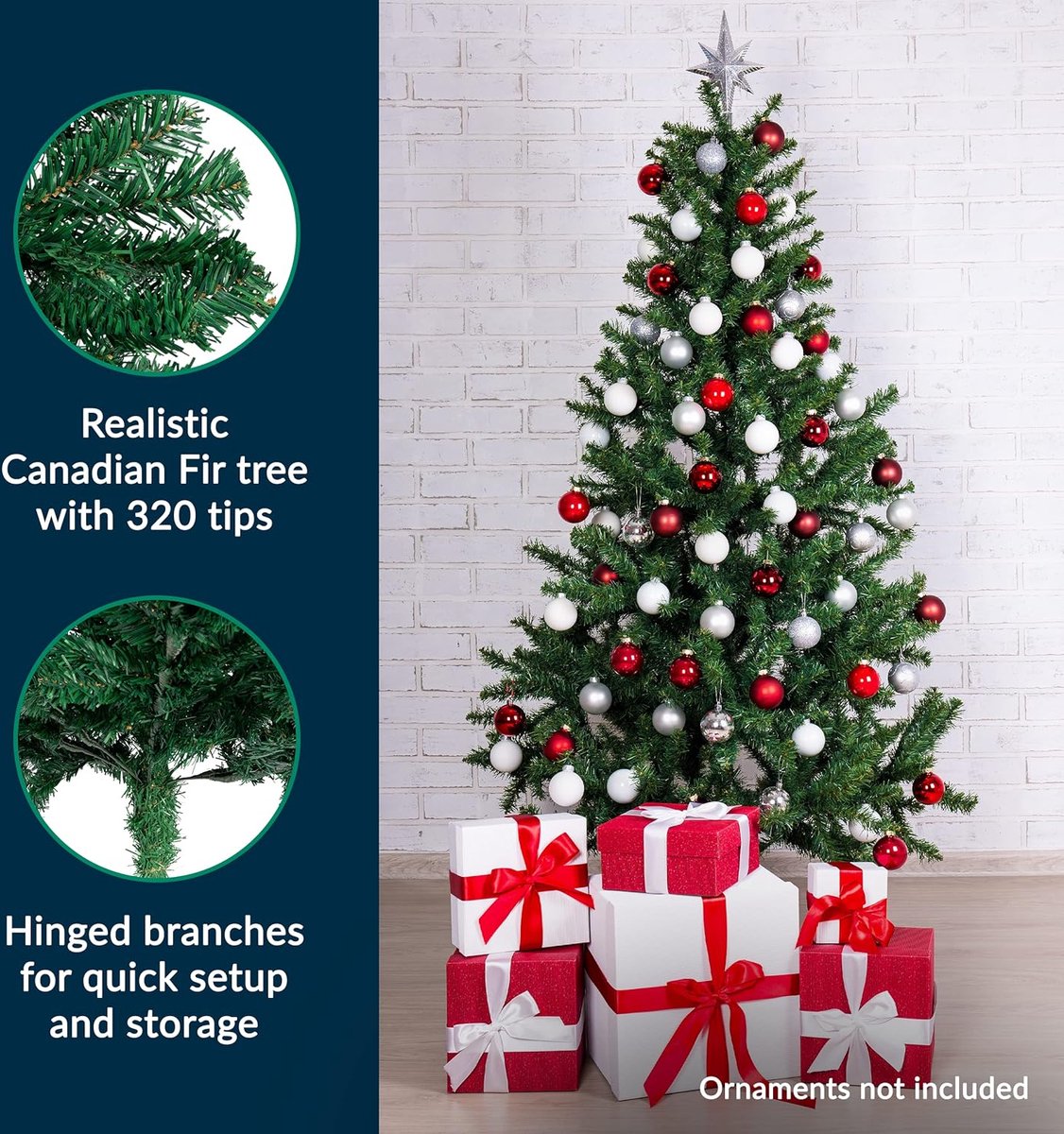Kerstboom kunstmatig 1,20 m Canadese spar met standaard