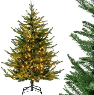 Kerstboom kunstmatig met ledverlichting 136 cm groen