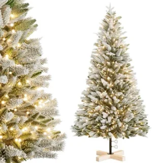 Kerstboom kunstnepboom 225 cm met ledverlichting