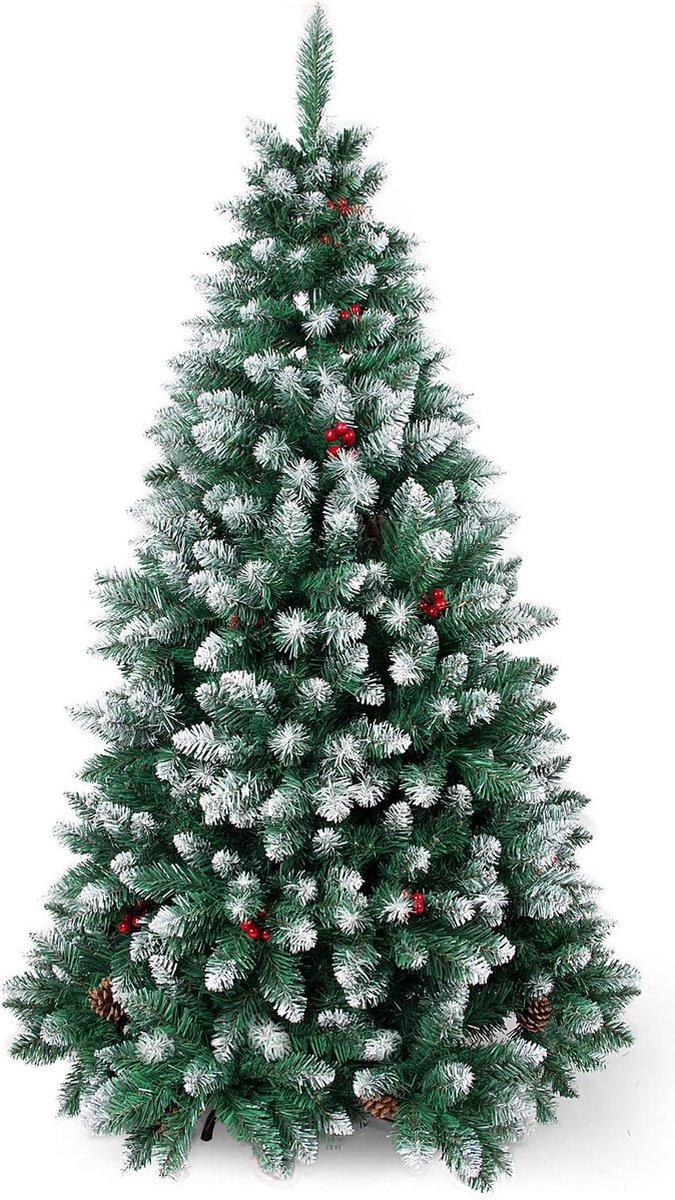 Kerstboom kunstspar 120-210 cm met dennenappels en bessen