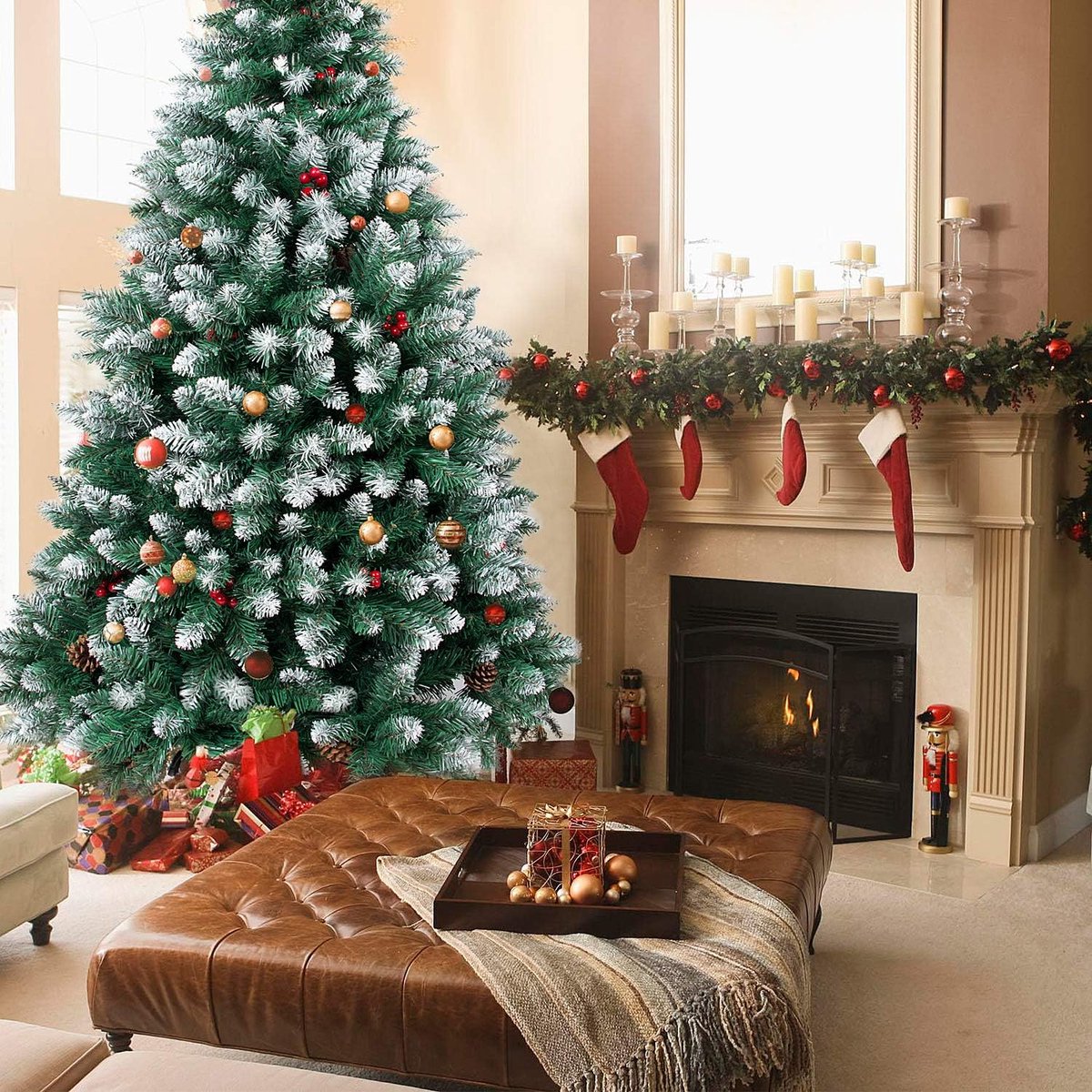 Kerstboom kunstspar 120-210 cm met dennenappels en bessen