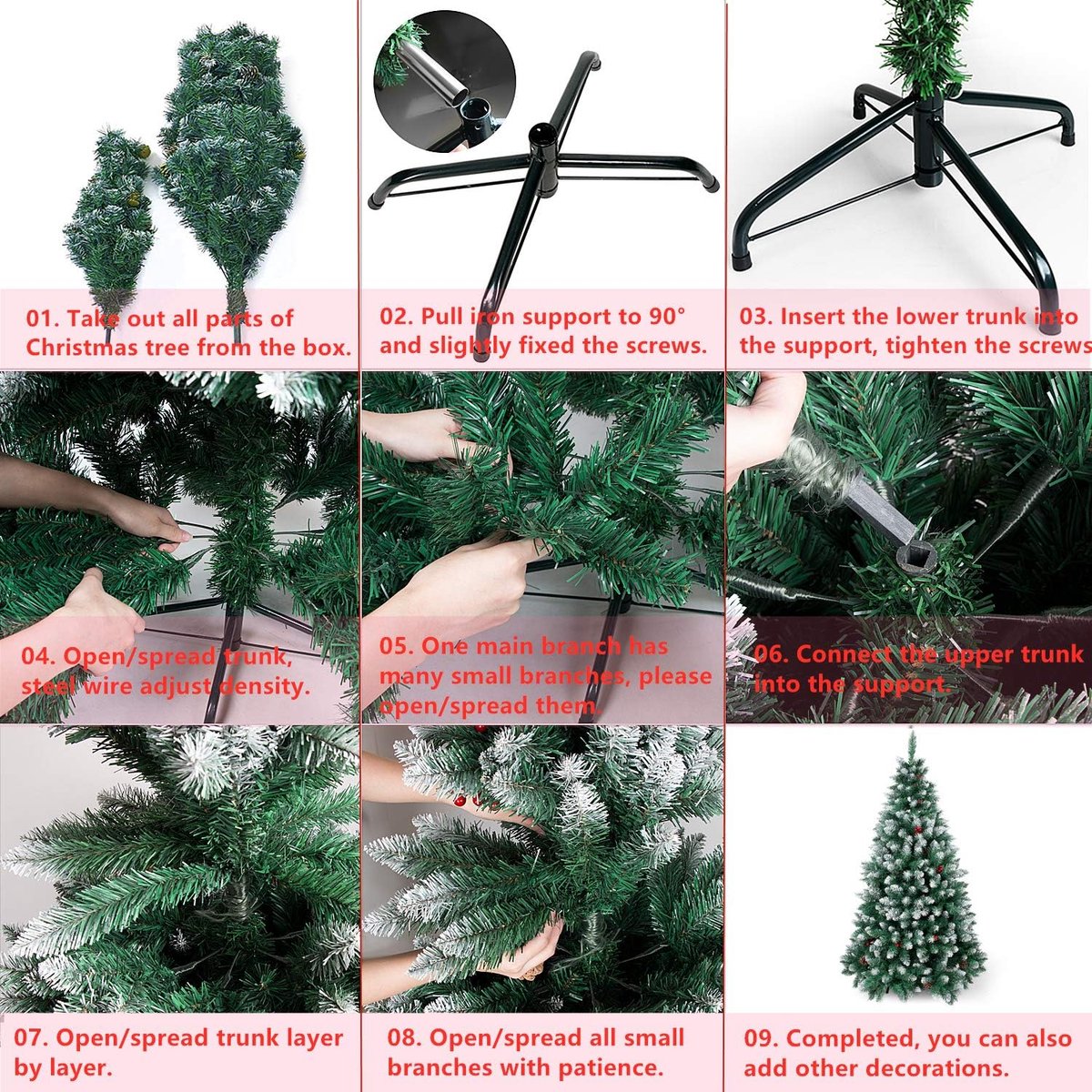 Kerstboom kunstspar 120-210 cm met dennenappels en bessen
