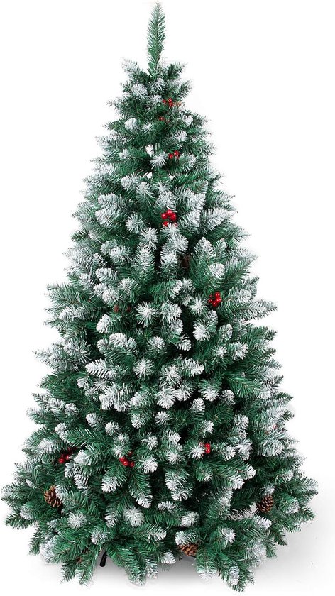 Kerstboom kunstspar 120-210 cm met dennenappels en bessen