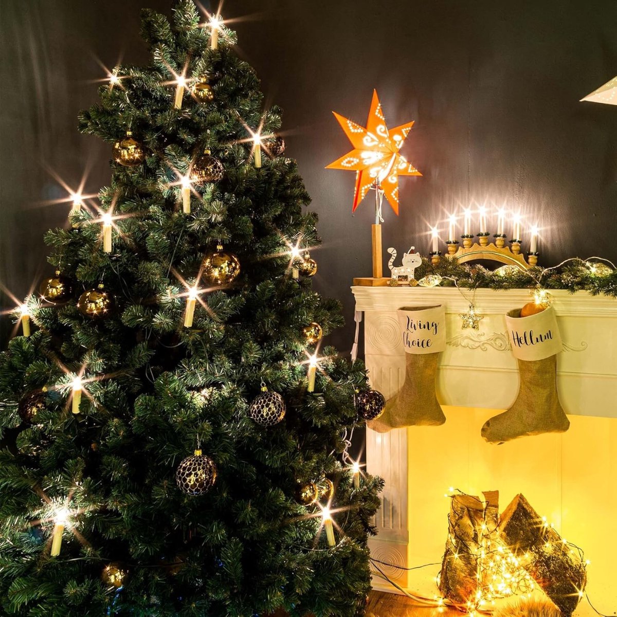 Kerstboom Lichtketting 15 Boomkaarsen 9.8m Made in Germany 430134