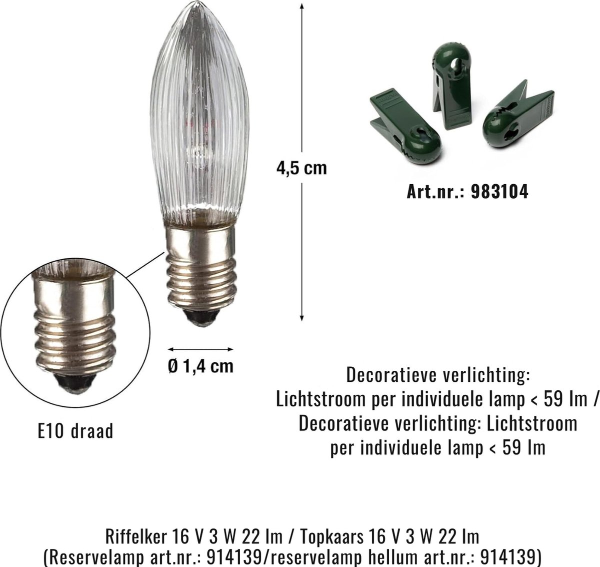 Kerstboom Lichtketting 15 Boomkaarsen 9.8m Made in Germany 430134