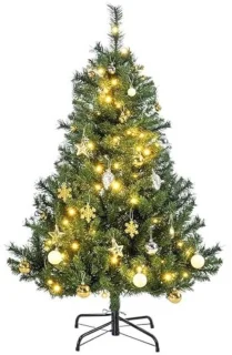 Kerstboom met 80 LED-verlichting - 120 cm kunstkerstboom