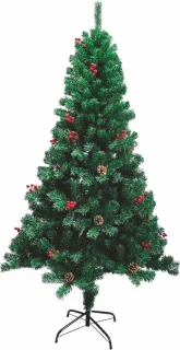 Kerstboom met bessen en dennenappels - Merkloos