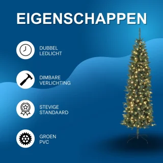 Kerstboom met dimbare dual-color led-verlichting 180 cm groen pvc met metalen standaard