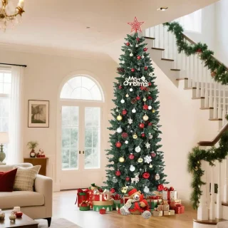Kerstboom met dimbare dual-color led-verlichting 180 cm groen pvc met metalen standaard