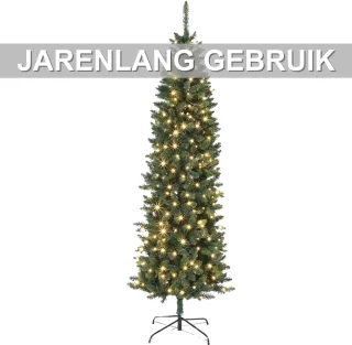 Kerstboom met dimbare dual-color led-verlichting 180 cm groen pvc met metalen standaard
