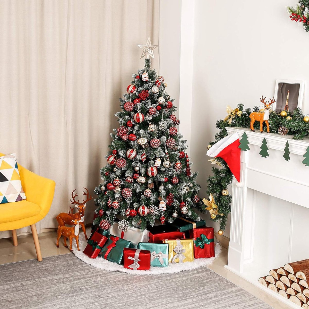 Kerstboom met Sneeuw Dennenappels 210 cm 1290 Punten