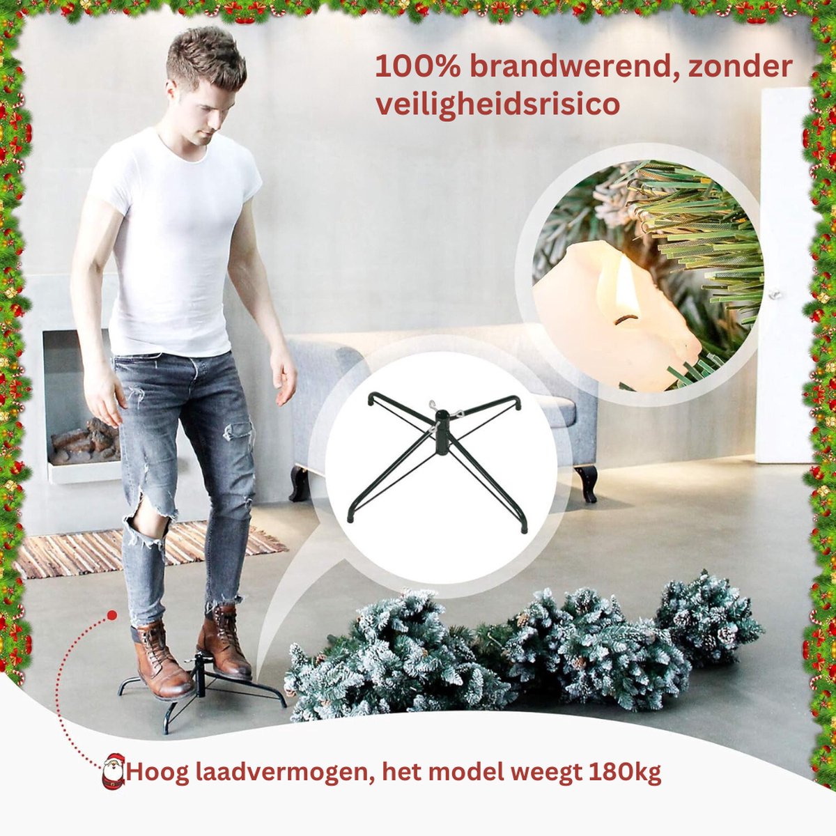 Kerstboom met Sneeuw Dennenappels 210 cm 1290 Punten