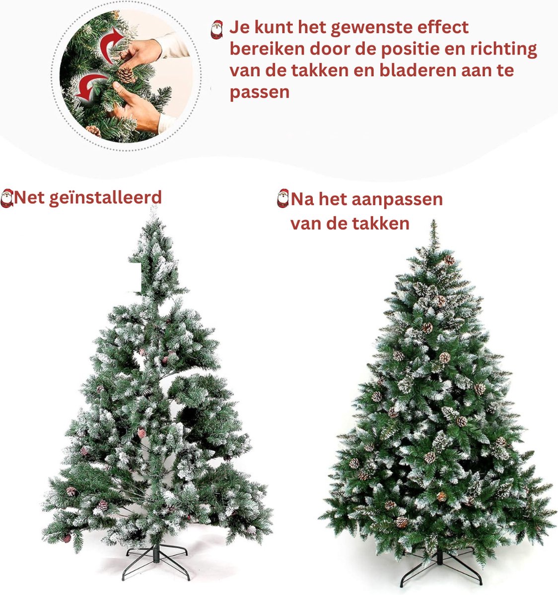 Kerstboom met Sneeuw Dennenappels 210 cm 1290 Punten