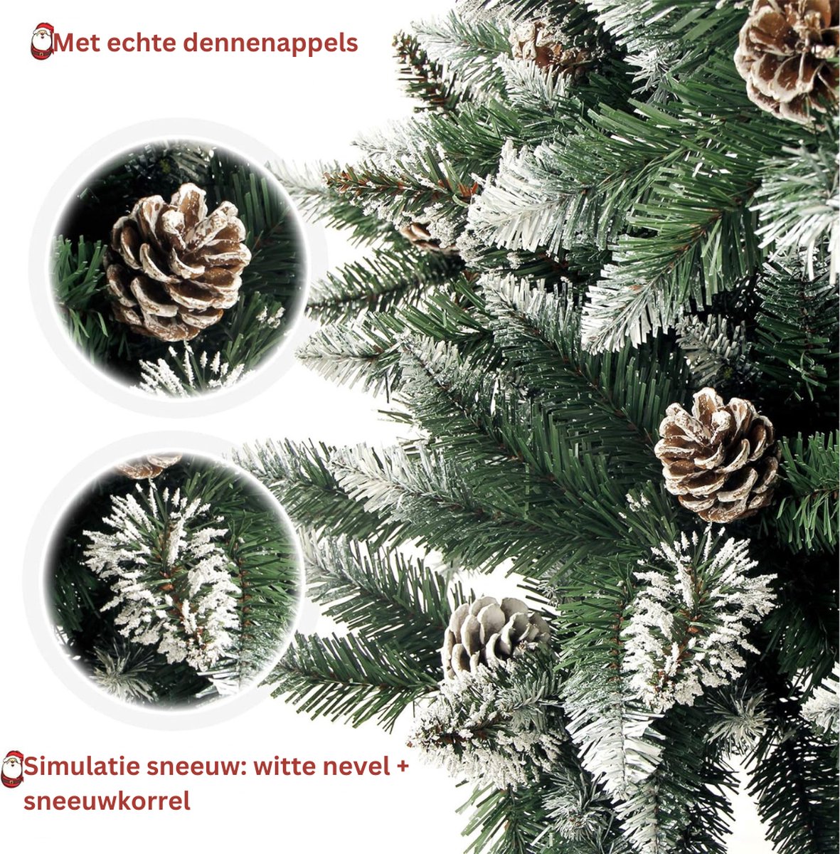 Kerstboom met Sneeuw Dennenappels 210 cm 1290 Punten