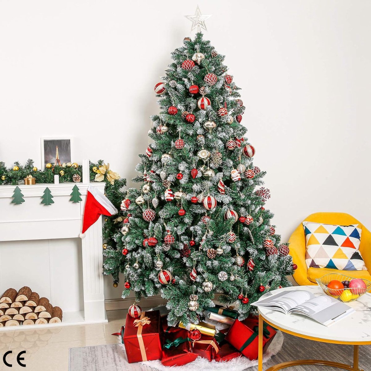 Kerstboom met Sneeuw Dennenappels 210 cm 1290 Punten