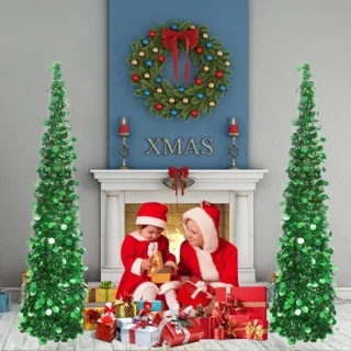Kerstboom met standaard – groen – polyvinylchloride – 1 stuk
