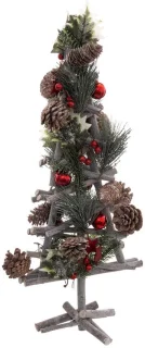 Kerstboom met takken, naturel, 55 cm, rood
