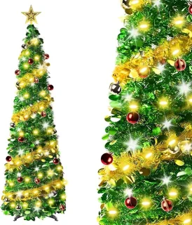 Kerstboom met verlichting 150 cm pop-up kunstkerstboom (A)