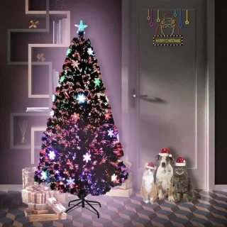 Kerstboom met verlichting, glasvezel kleurwisselaar, 240 cm hoog