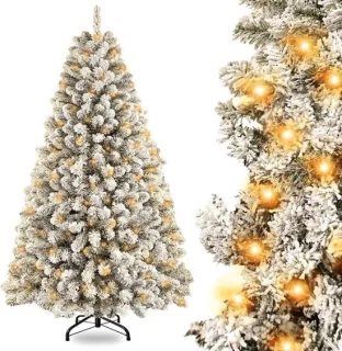 Kerstboom met verlichting - Kunstboom - 180 cm - Wit