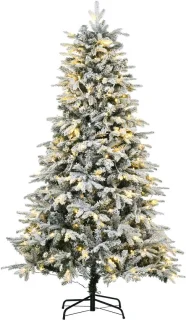 Kerstboom met verlichting Ø105 × 180 cm groen wit