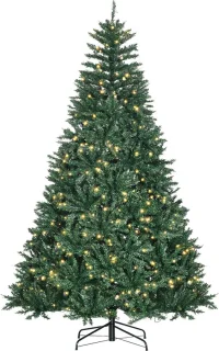 Kerstboom met verlichting - Ø142 × 210 cm - warmwit / groen