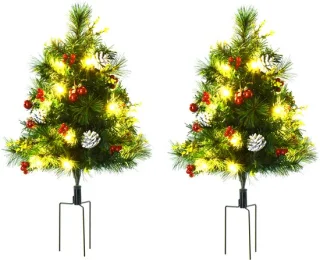 Kerstboom met verlichting Ø33 × 75 cm groen