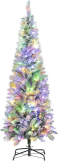 Kerstboom met verlichting Ø65 × 180 cm groen/wit