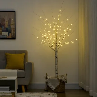 Kerstboom met verlichting wit