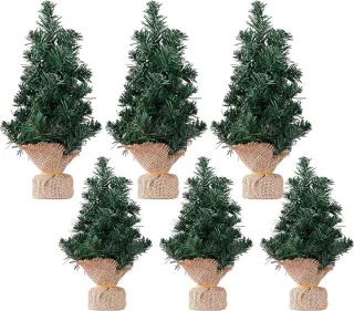 Kerstboom Mini 6st 20/30cm Kunststof met Voet
