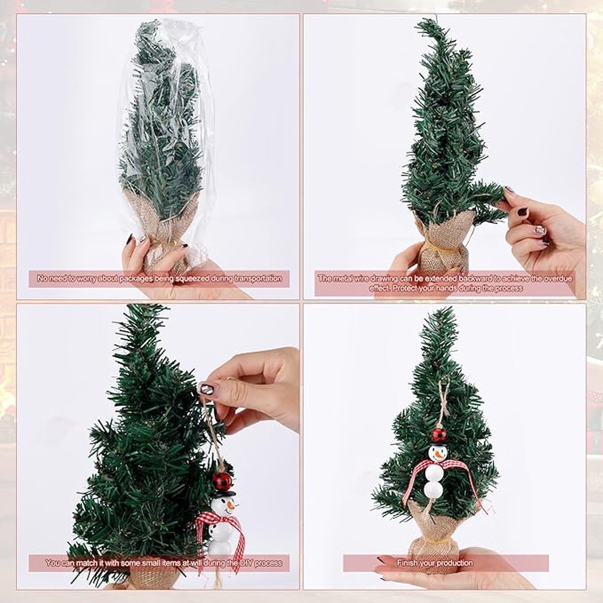 Kerstboom Mini 6st 20/30cm Kunststof met Voet