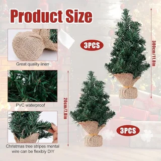 Kerstboom Mini 6st 20/30cm Kunststof met Voet
