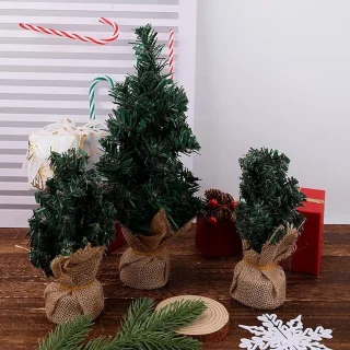 Kerstboom Mini 6st 20/30cm Kunststof met Voet