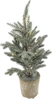 Kerstboom Mini Verlicht Ø18x35cm in Pot
