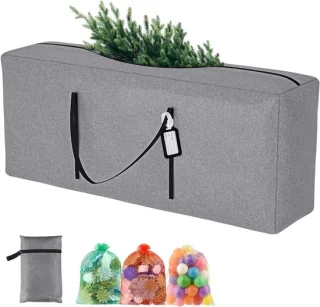 Kerstboom opbergtas - 122 x 39 x 55 cm - grijs