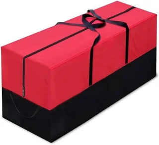 Kerstboom opbergtas 165 x 38 x 76 cm zwart rood